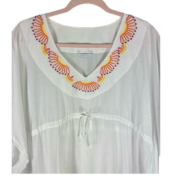 Trina Turk Top crochet design drawstring short sleeve - Picture 2 of 8